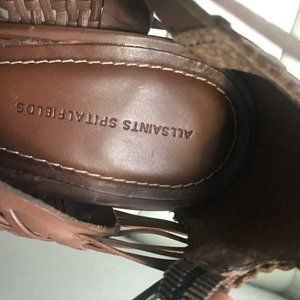 ALL SAINTS SPITAFIELDS NATURAL LEATHER HIGH HEEL SANDAL